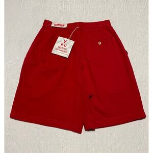 Pivot Rules Golf Shorts‎ Red Vintage 90s High Waist Cotton Embroidered Size 28 W